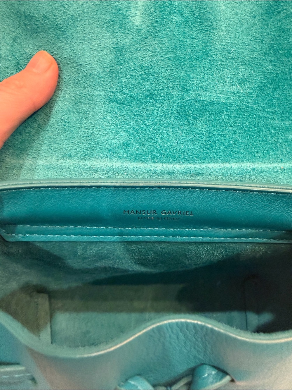 Mansur Gavriel Teal Mini Backpack - Picture 4 of 12